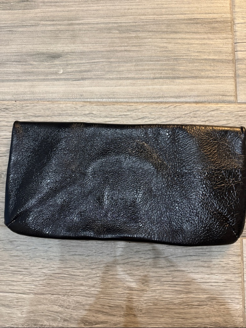 Vin Baker Black Leather Wristlet Clutch with Silver Accent - Picture 6 of 14
